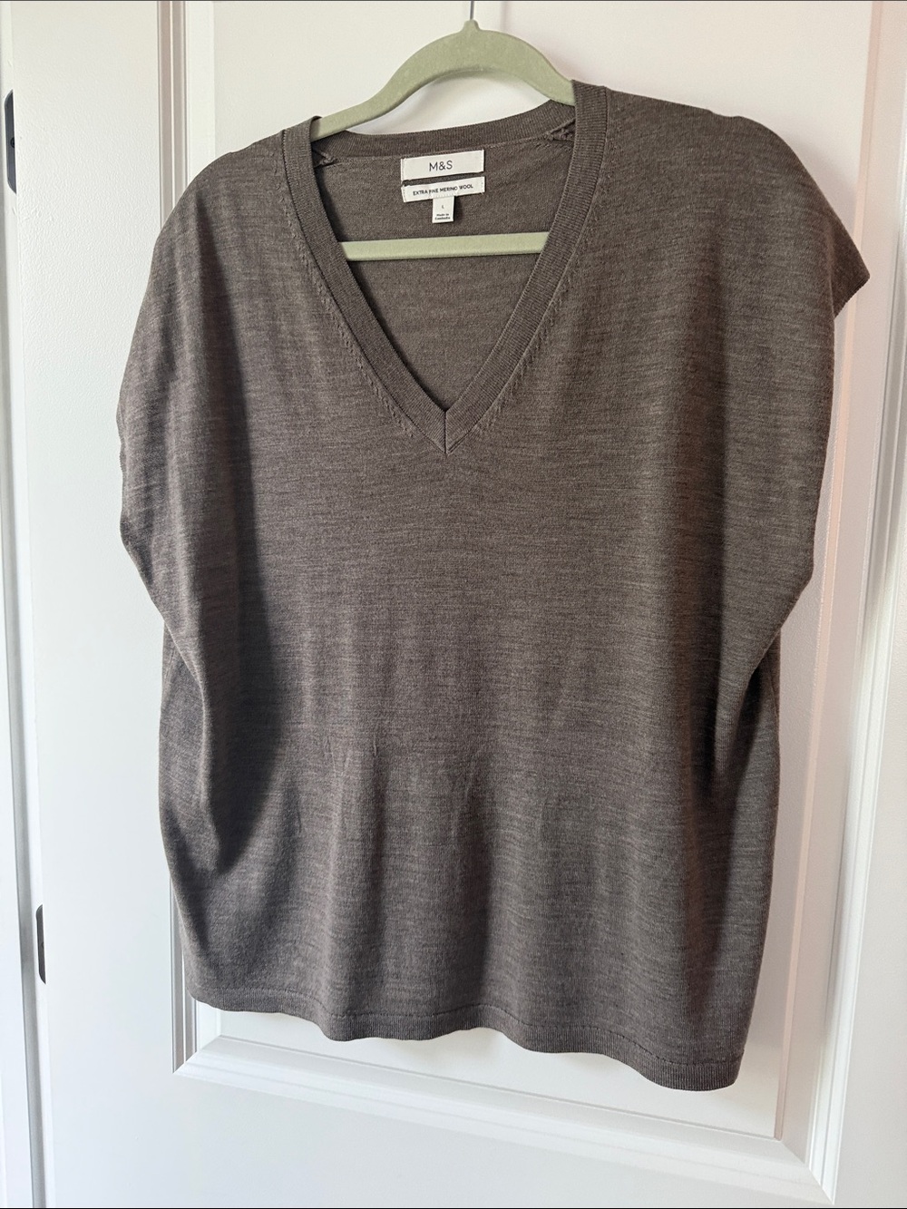 Marks & Spencer Women’s V-Neck Sweater Taupe Brown